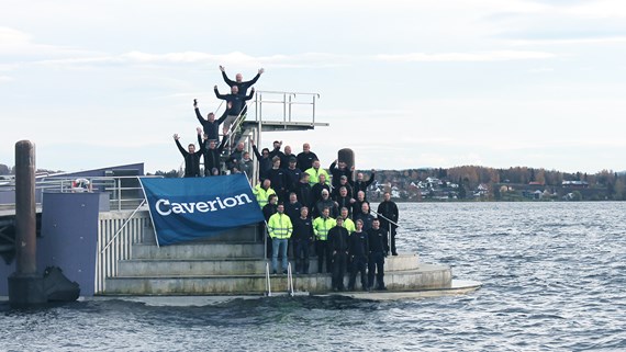 Trivsel blant medarbeidere som samlet seg på Hamars stupetårn i 2019